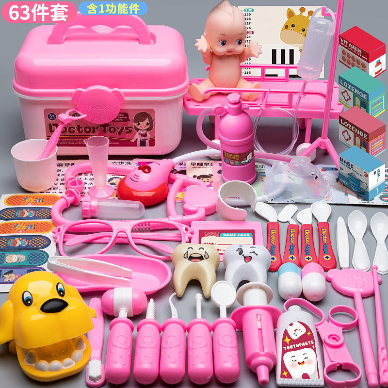 Kids Doctor Playset Tool Medical Box Boy Girl Play Home Nurse Injection Stethoscope Baby