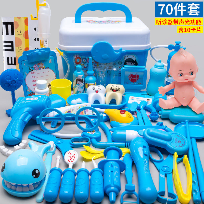 Kids doctor play house playset girls simulation nurse stethoscope injection baby medical toolbox