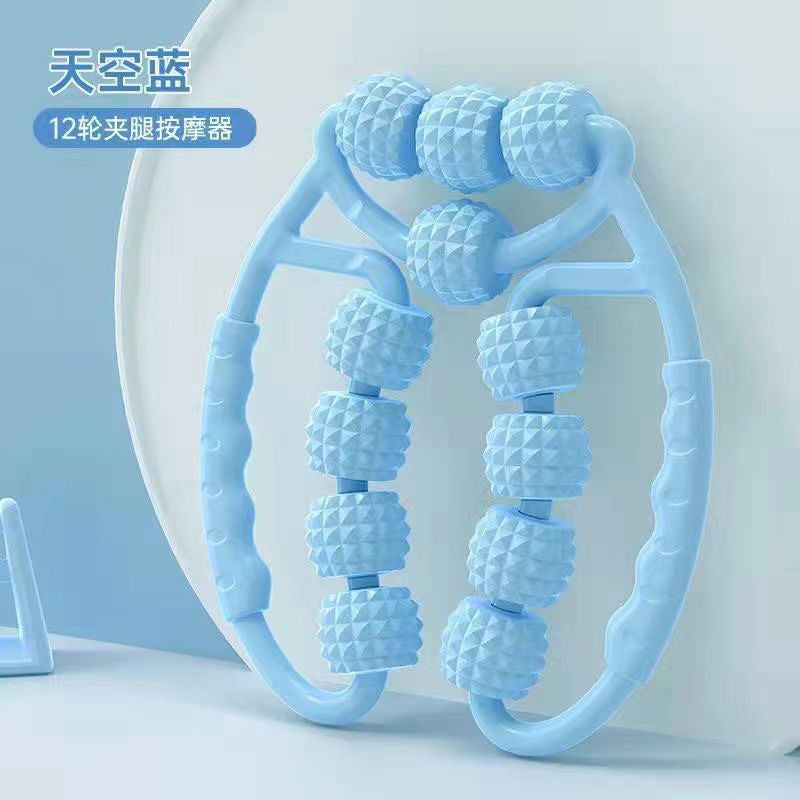 Popular ring clamp calf roller yoga training deep massage leg shaping hot selling portable 12-wheel relaxer by My Store