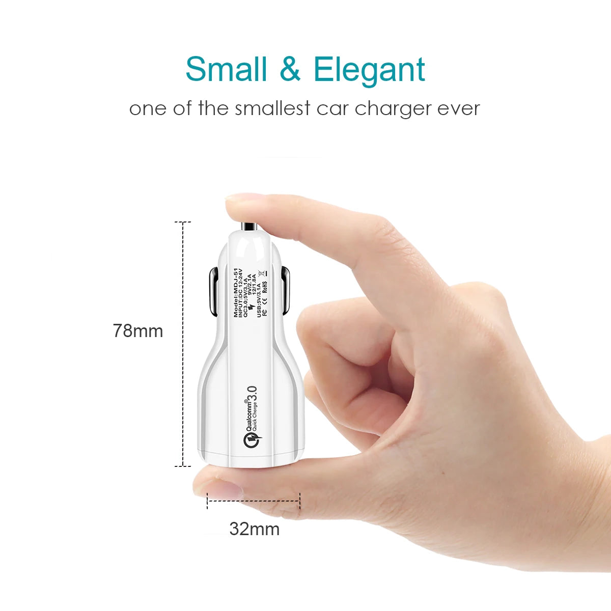 QC Quick Charge 3.0 Dual Car Charger Adapter Auto Mobile Phone Charger by eprolo