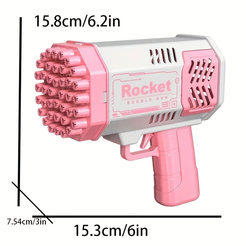 40 Hole Handheld Fully Automatic Space Light Bubble Machine Electric CHILDREN'S Toys without Battery without Bubble Water by My Store