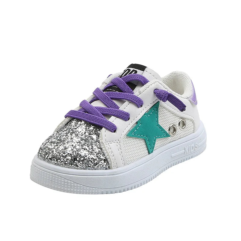 Kids Sneakers 2022 Spring Girls Fashion Glittering and Antiskid Children Chunky Sneakers Baby Shoes Casual Sport Running Sneaker by My Store