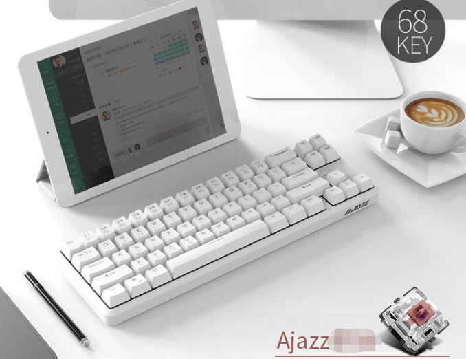 Black Jazz K680t Mini USB Wired Bluetooth Mechanical Keyboard Dual Mode Charging 68-Key Laptop Cross-Border