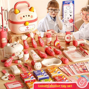 Children's play house little doctor toy set girl stethoscope doctor medical box nurse plays injection baby