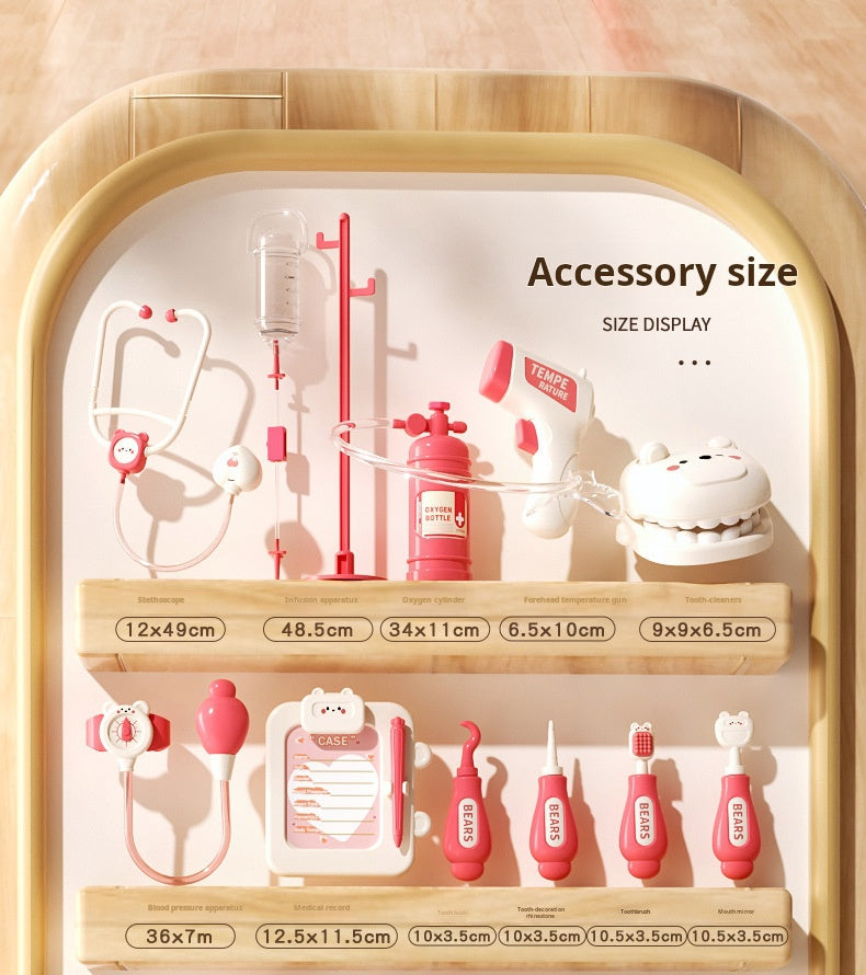 Children's play house little doctor toy set girl stethoscope doctor medical box nurse plays injection baby