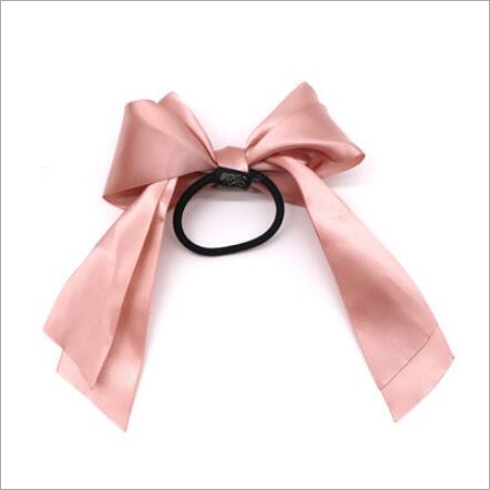 1pcs Women Rubber Bands Tiara Satin Ribbon Bow Hair Band Rope Scrunchie Ponytail Holder Gum for Hair Accessories Elastic