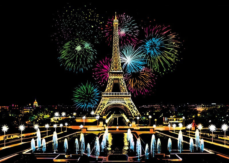 Colorful Night Scene Scratch Painting World City Night Scene Scratch Painting Creative Handmade Painting by eprolo