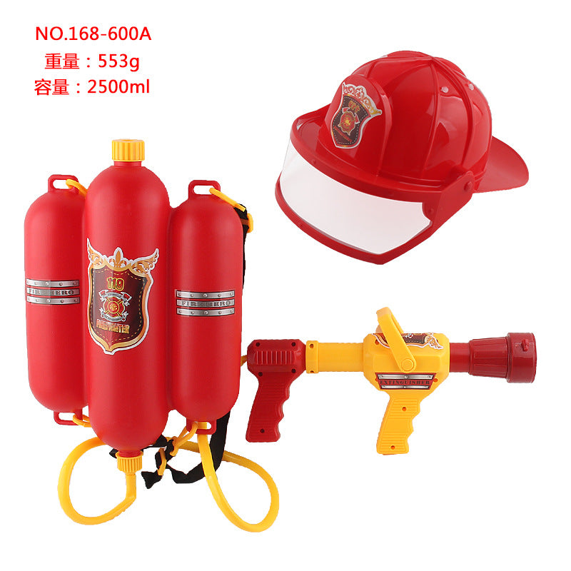 A generation of children's firefighters play suit fire backpack fire water gun summer beach water toys