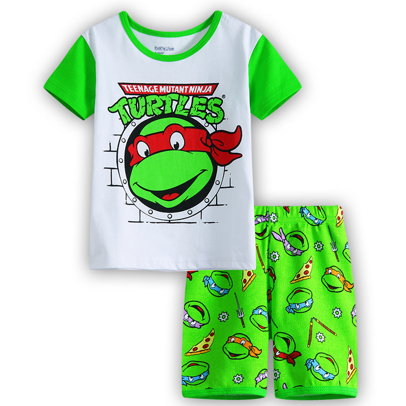 Summer Boys Cartoon Short Sleeve Puppy Loungewear Baby Underwear Pajamas Set T011