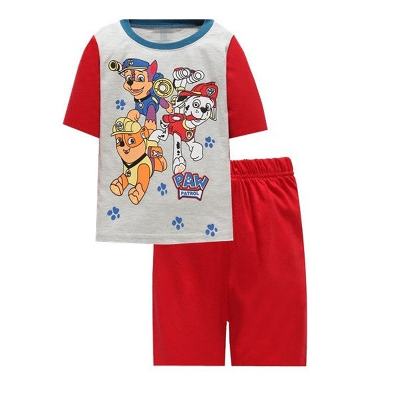 Summer Boys Cartoon Short Sleeve Puppy Loungewear Baby Underwear Pajamas Set T011