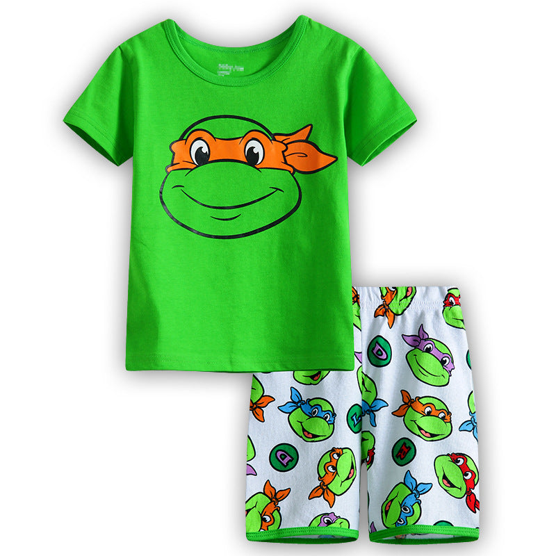 Summer Boys Cartoon Short Sleeve Puppy Loungewear Baby Underwear Pajamas Set T011