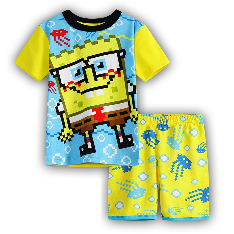 Summer Boys Cartoon Short Sleeve Puppy Loungewear Baby Underwear Pajamas Set T011