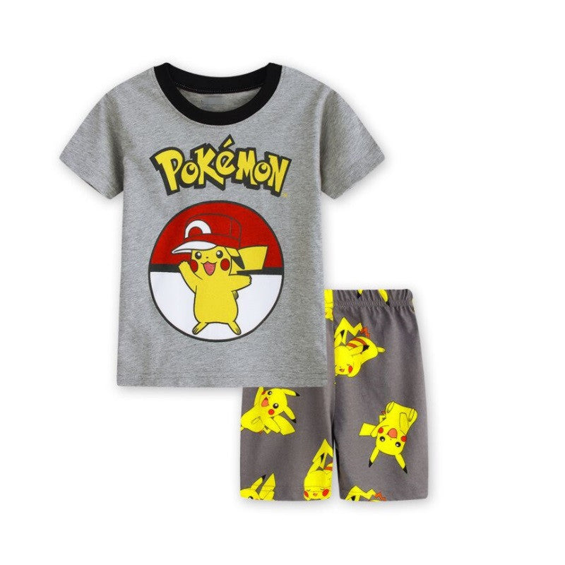 Summer Boys Cartoon Short Sleeve Puppy Loungewear Baby Underwear Pajamas Set T011
