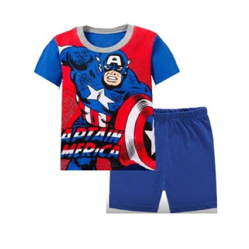 Summer Boys Cartoon Short Sleeve Puppy Loungewear Baby Underwear Pajamas Set T011