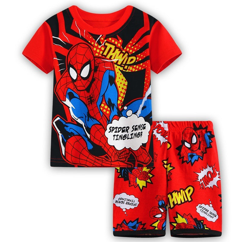 Summer Boys Cartoon Short Sleeve Puppy Loungewear Baby Underwear Pajamas Set T011