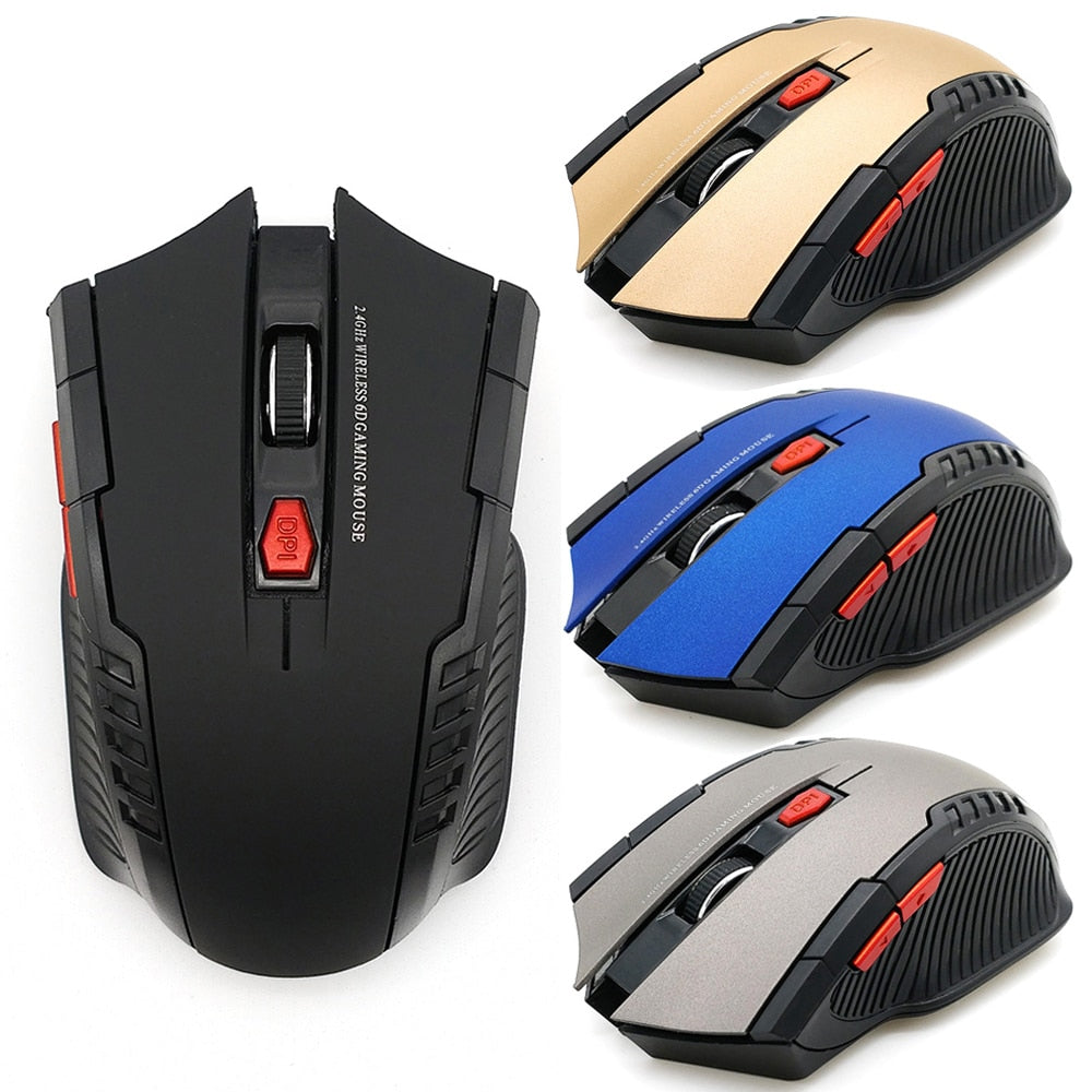 Souris sans fil 2,4 GHz avec récepteur USB, 2 000 DPI, pour ordinateur PC et portable 