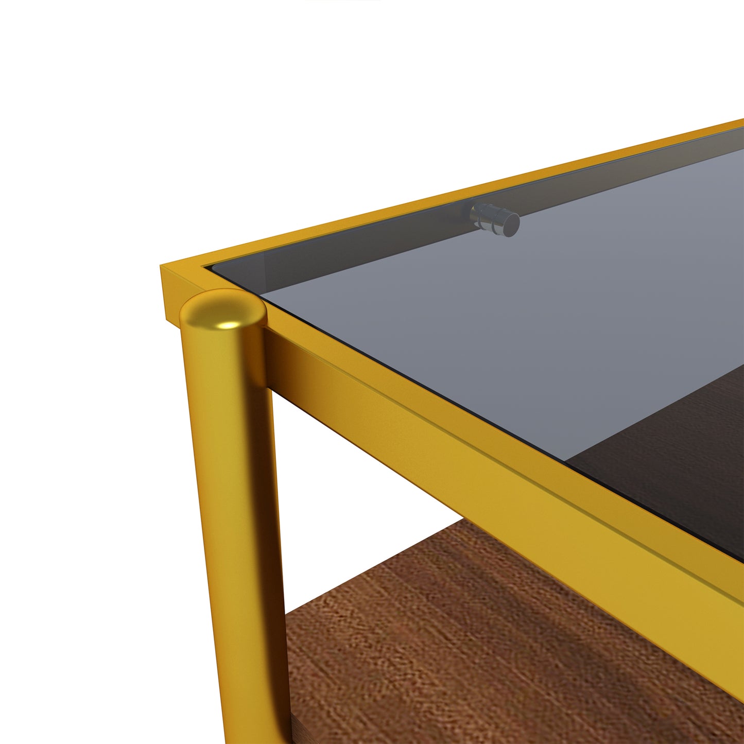 Rectangle Coffee Table with Gray Tempered Glass top and Golden Legs, Modern Table for Living Room by eprolo