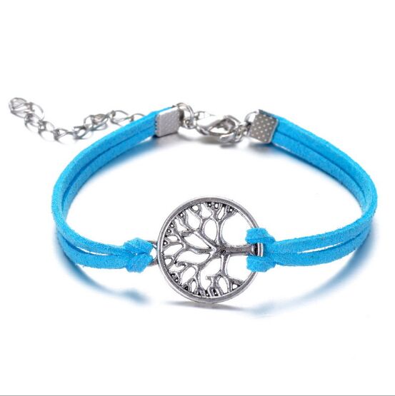 1pcs infinity handmade bracelet Vintage tree Charms Infinity Bangles Leather Bracelet