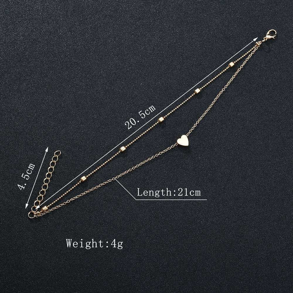 Double layered love beach anklet women's retro peach heart anklet by eprolo
