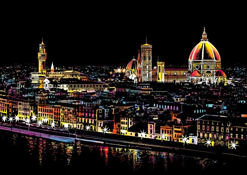 Colorful Night Scene Scratch Painting World City Night Scene Scratch Painting Creative Handmade Painting by eprolo