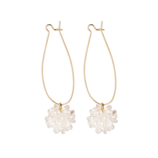 Cream Sweet Wind White Camellia Flower Earrings for Girls, Fresh, Sweet, Light Luxury Temperament, Ladies Style Earrings by eprolo