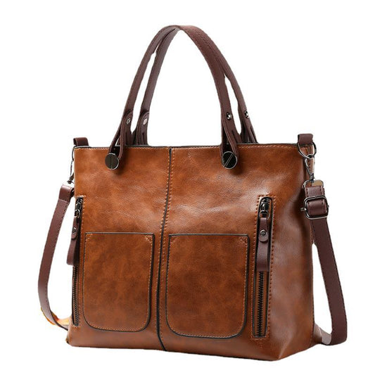 European and American fashion shoulder bag for women large capacity retro women's tote bag simple diagonal cross bag by eprolo