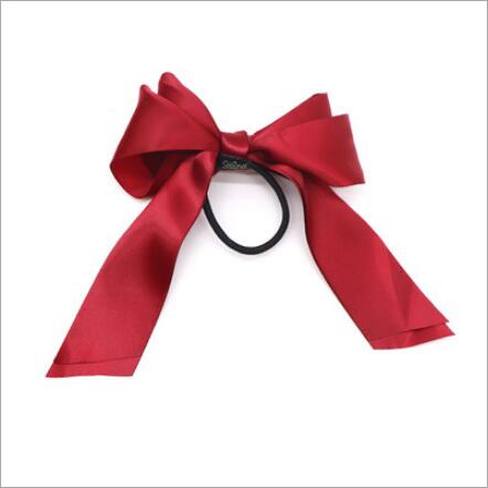 1pcs Women Rubber Bands Tiara Satin Ribbon Bow Hair Band Rope Scrunchie Ponytail Holder Gum for Hair Accessories Elastic