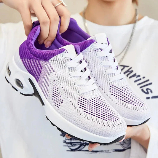 New Running Shoes Ladies Breathable Sneakers Summer Light Mesh Air Cushion Women's Sports Shoes Outdoor Lace Up Training Shoes by eprolo