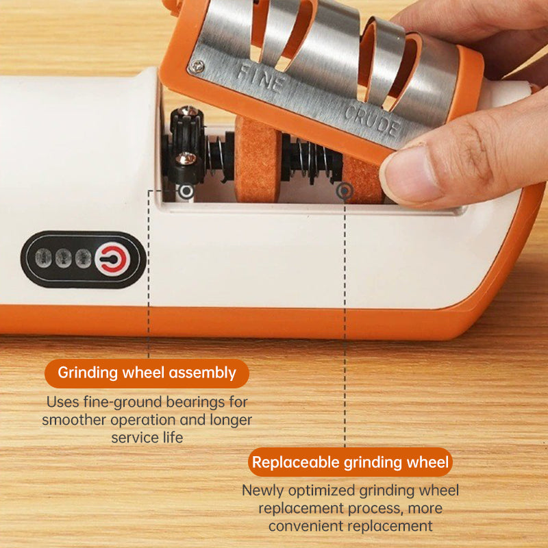 Multifunctional Electric Knife Sharpener. Automatic, professional, small - sized for kitchen use. Quick - sharpening with non - by eprolo