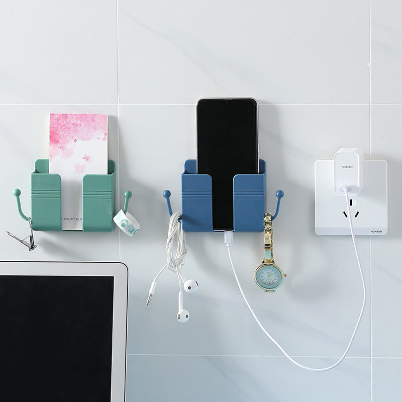 Original Wall-Mounted TV Air Conditioner Remote Control Board Storage Box Bedside Mobile Phone Charging Bracket Storage Rack by eprolo