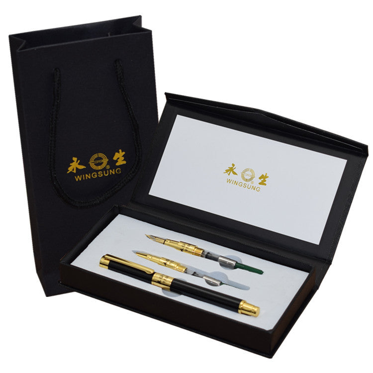 Yongsheng fountain pen gift box set gift gift art signature pen ballpoint pen metal wholesale student fountain pen