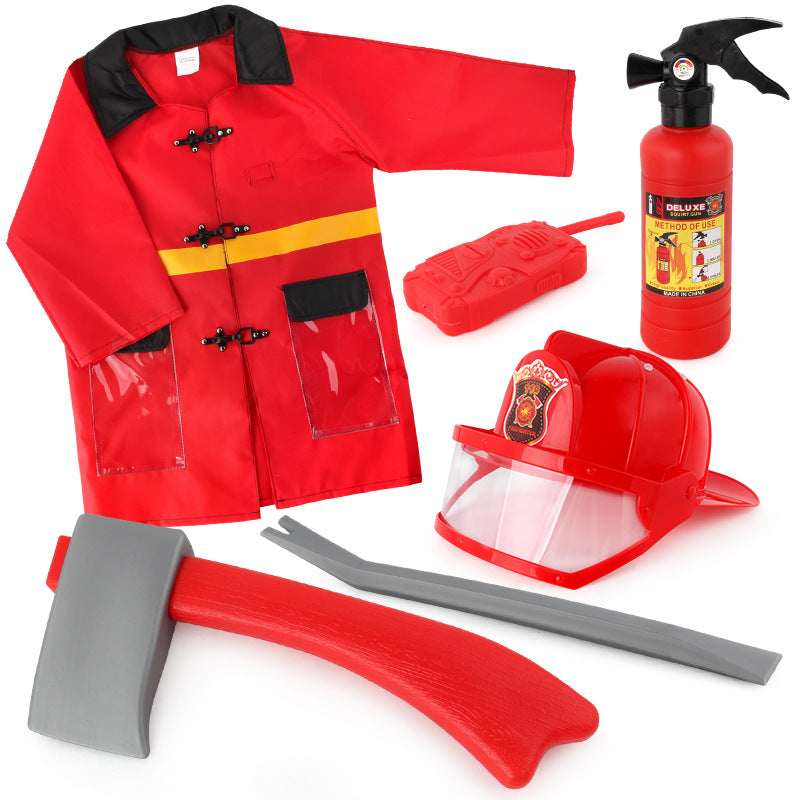 A generation of children's firefighters play suit fire backpack fire water gun summer beach water toys
