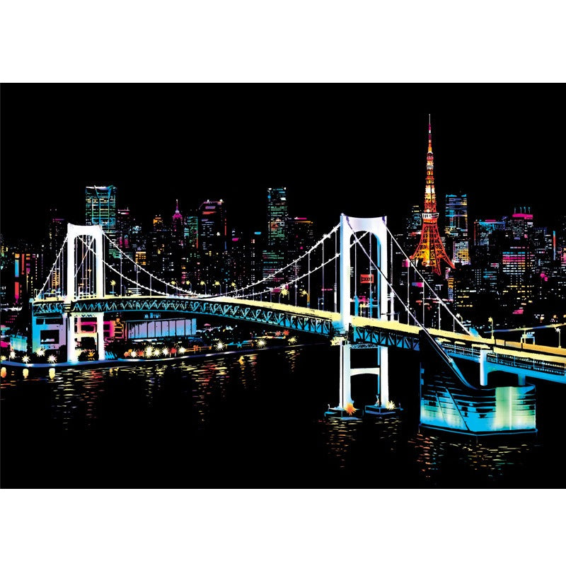 Colorful Night Scene Scratch Painting World City Night Scene Scratch Painting Creative Handmade Painting by eprolo
