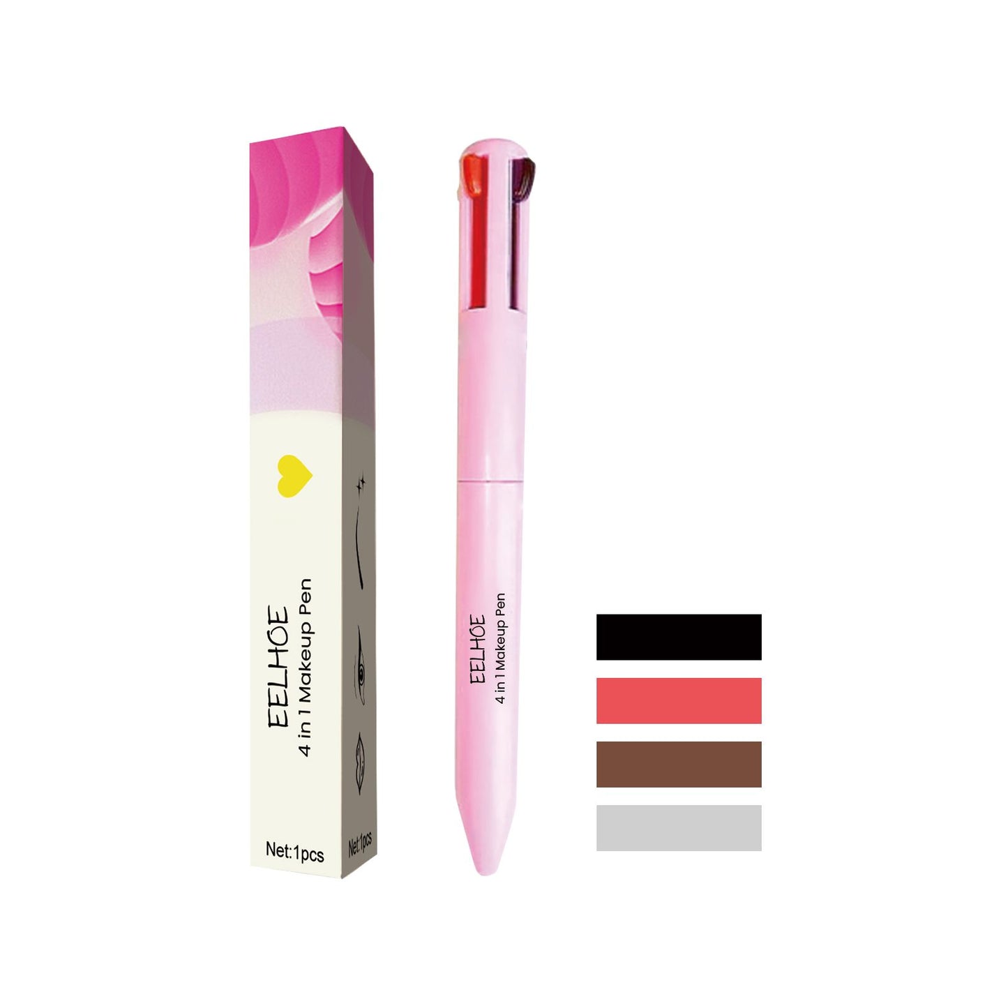 4 In 1 Makeup Pen, Eyeliner, Eyebrow Pencil, Lip Liner, Highlighter 4 In 1 Makeup Pen, Multifunctional And Portable