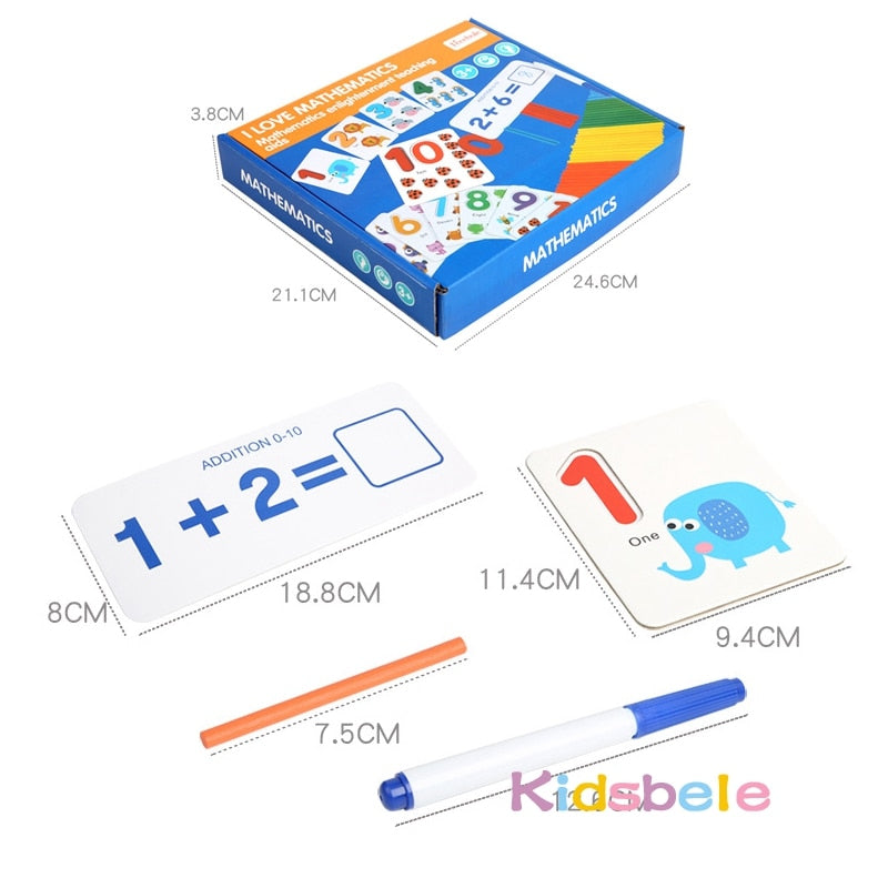 Montessori Toys For Children Mathematics Kids Early Educational Toys Counting Wooden Sticker Kids Number Cognition Birthday Gift by eprolo