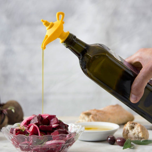 Creative silicone Aladdin lamp wine pouring device kitchen oil pouring nozzle leak proof sealing plug spiral type wine by eprolo