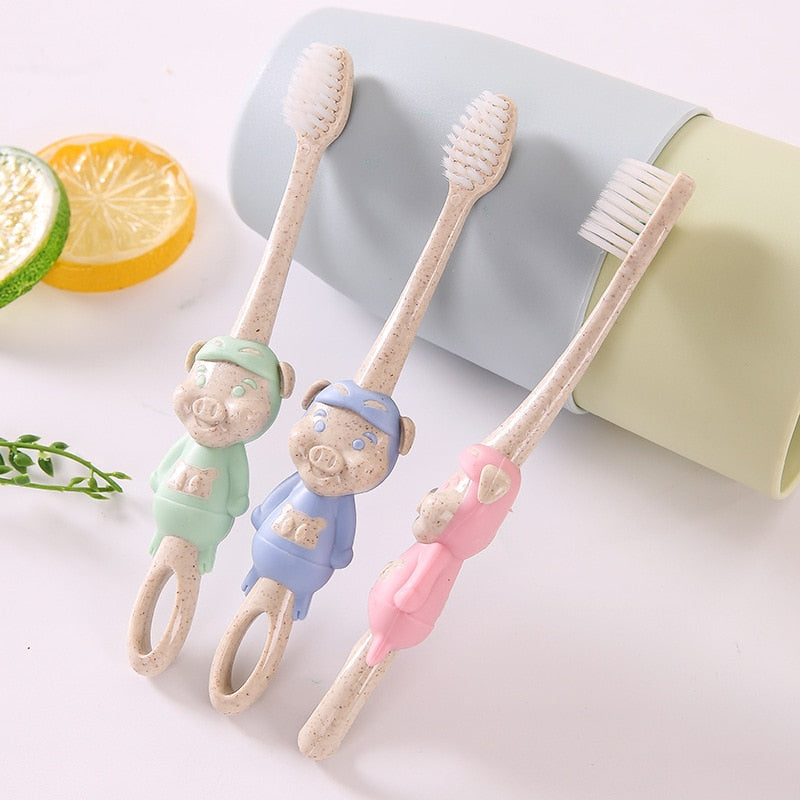 Baby Cute Soft-bristled Toothbrush for Children Teeth Cartoon Character Deer Training Toothbrushes Baby Dental Care Tooth Brush
