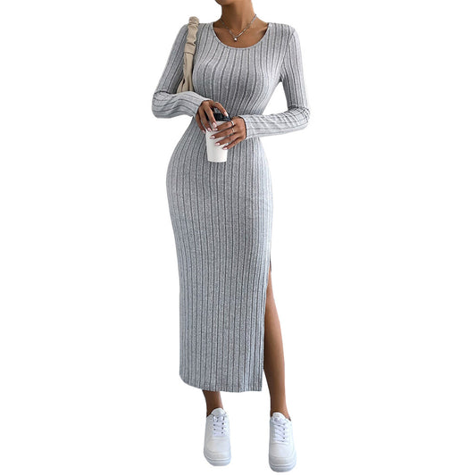 European and American women's clothing commuter simple style dress autumn and winter slim split bag buttocks mid-length skirt by eprolo
