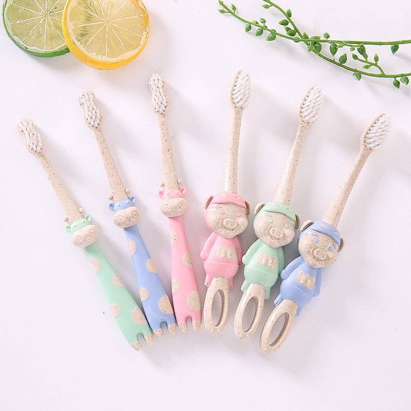 Baby Cute Soft-bristled Toothbrush for Children Teeth Cartoon Character Deer Training Toothbrushes Baby Dental Care Tooth Brush