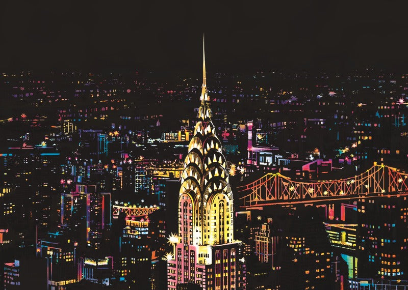 Colorful Night Scene Scratch Painting World City Night Scene Scratch Painting Creative Handmade Painting by eprolo