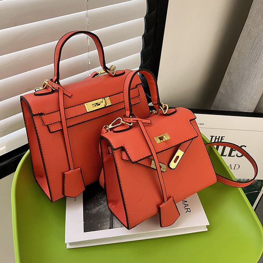 Size Solid Color PU Kelly Bag Candy Color Handbag Cross Shoulder Fashion Model Bag by eprolo