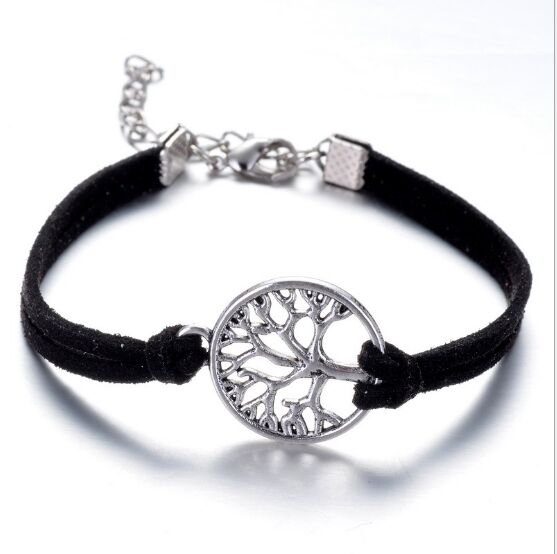 1pcs infinity handmade bracelet Vintage tree Charms Infinity Bangles Leather Bracelet