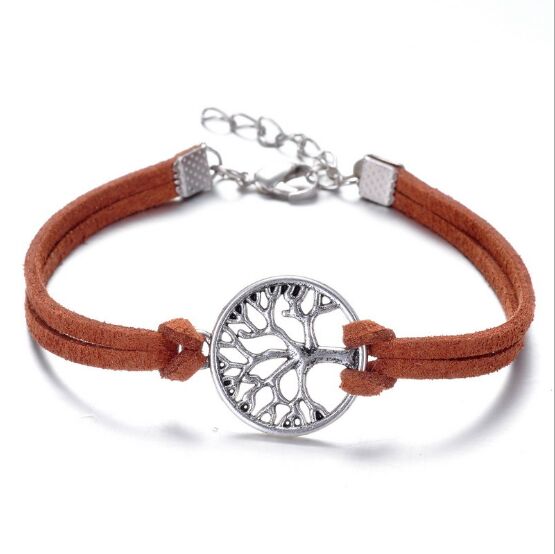1pcs infinity handmade bracelet Vintage tree Charms Infinity Bangles Leather Bracelet