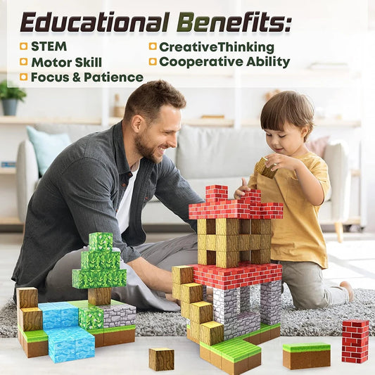 My World Magnetic Building Blocks Assembly Cube Building Magnetic Toys Mini Models Versatile Magnetic Blocks by eprolo