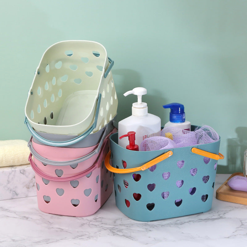 Panier de rangement pour vêtements de salle de bain, toilettes, articles de toilette, vêtements sales, panier de rangement portable pour le bain, panier de rangement pour courses 