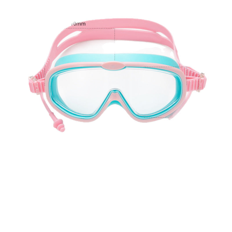Children's bag swimming goggles, girls, boys' swimming equipment, glasses, waterproof, anti-fog, large frame professional diving goggles factory