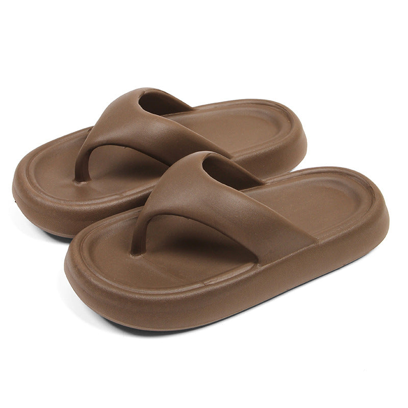 Wholesale-stepping touching flip-flops women's eva summer wear slippers men's thick-soled non-slip couple soft-soled sandwiched sand