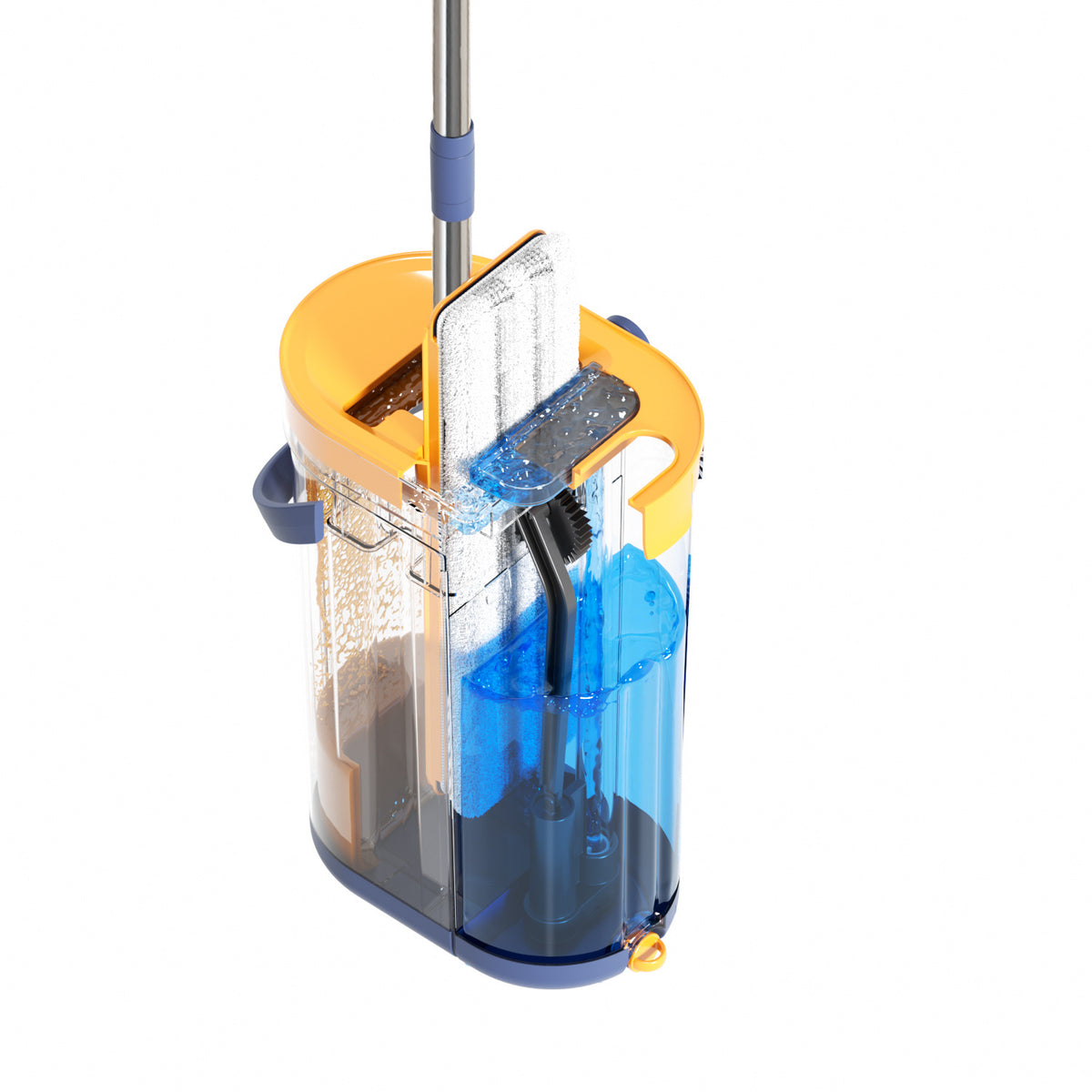 Meitianle hands-free flat mop large size squeegee integrated strong absorbent household mopping tool with bucket