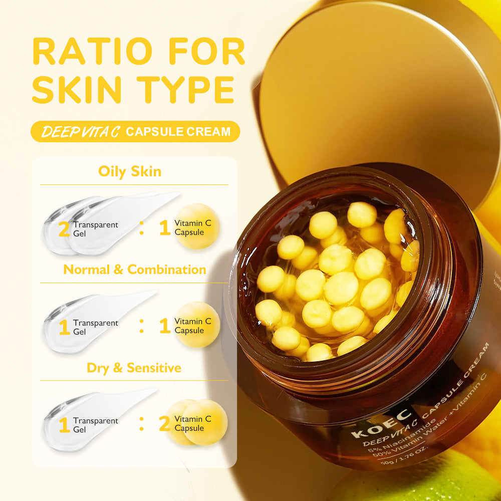 KOEC Vitamin C Capsule Filler Cream Moisturizing Face Cream Deep VC Capsule Cream Cross-border hot spot