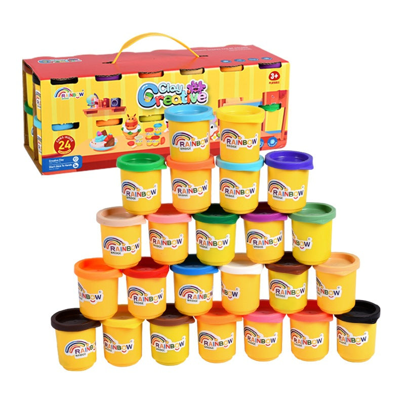 Children's plasticine, dough, light clay, baby toys, 12 colors, 24 colors, clay storage bucket